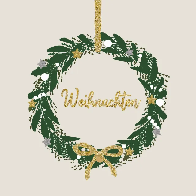 Tischset Weihnachtskranz Glitzer