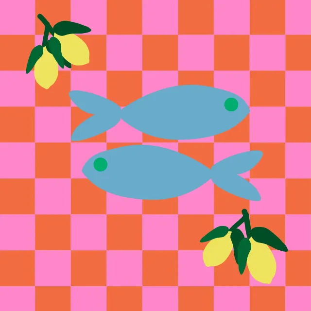 Tischdecke Fisch Auf Dem Tisch