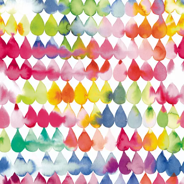 Dekovorhang Aquarell Frühling Tropfen