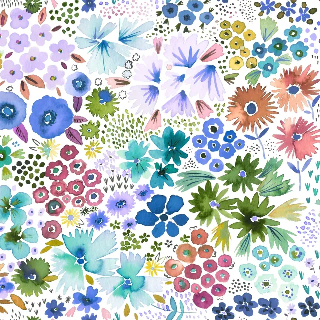 Kissen Artistic Kleine Blumen Blau