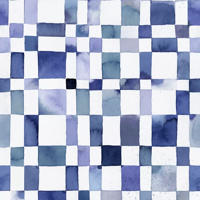 Bankauflage Watercolor Checker Indigo