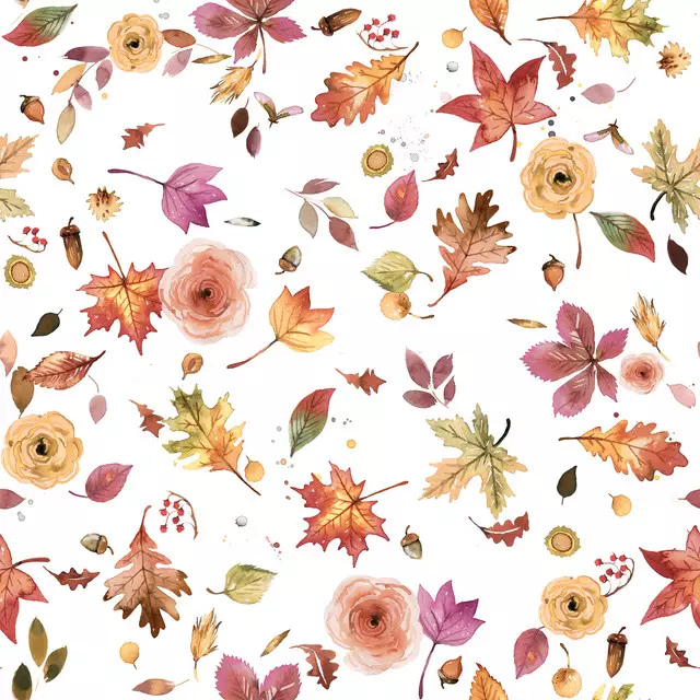 Tischdecke Fall Leaves Flowers Terrakotta