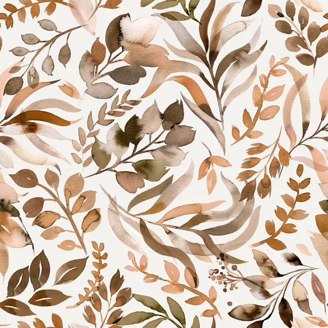 Kissen Watercolor Leaves Terracotta