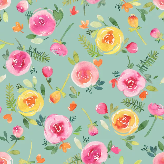 Tischset Süße Sommer Rosen Teal