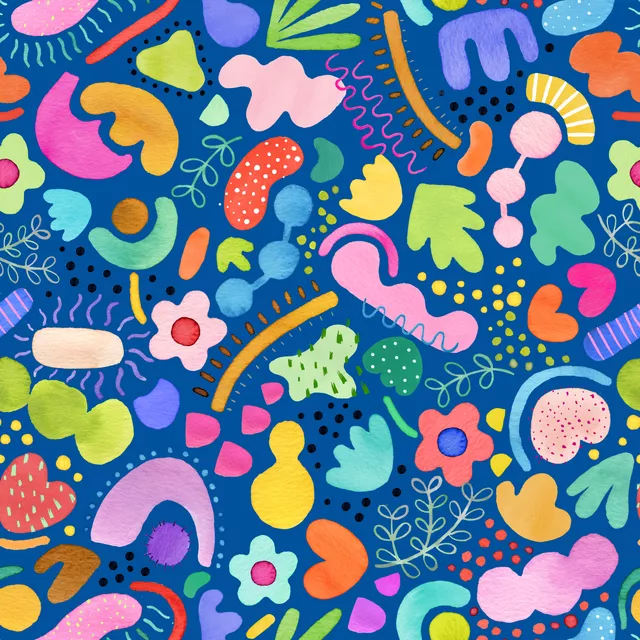 Kissen Cobalt Graphic Bold Shapes