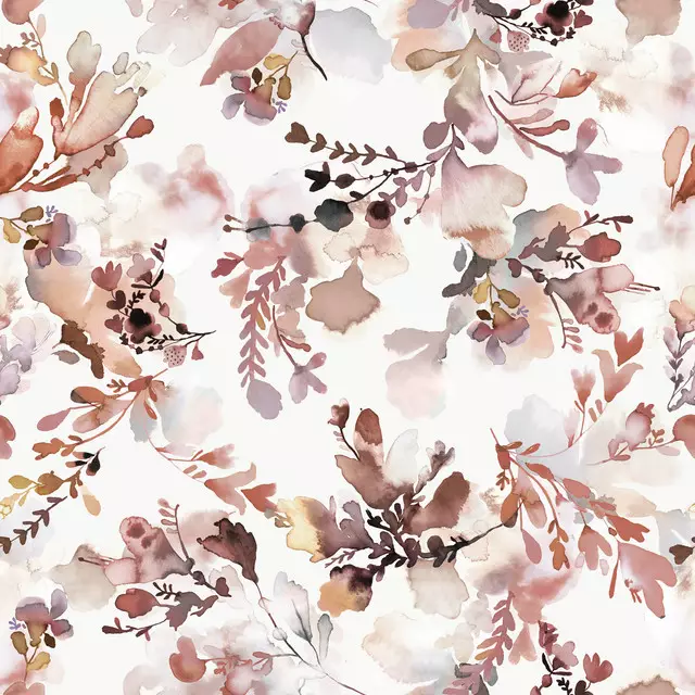Kissen Aquarell Floral Terracotta