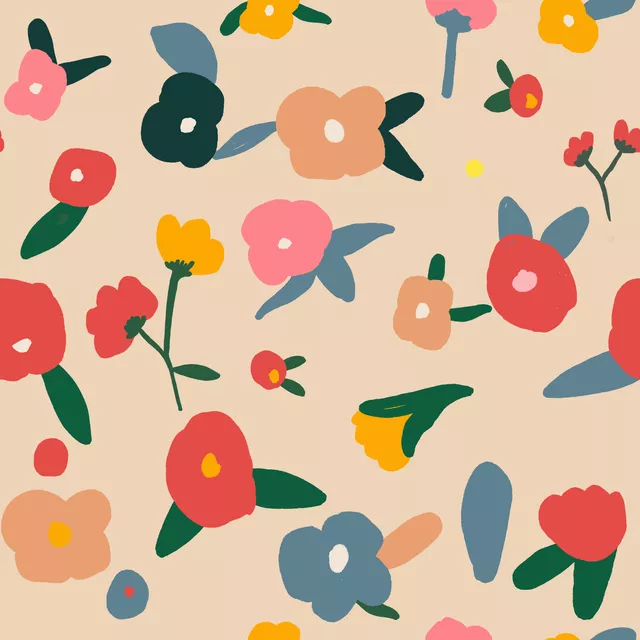 Scandi Flowers Red