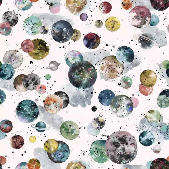 Tischdecke Space Planets Watercolor