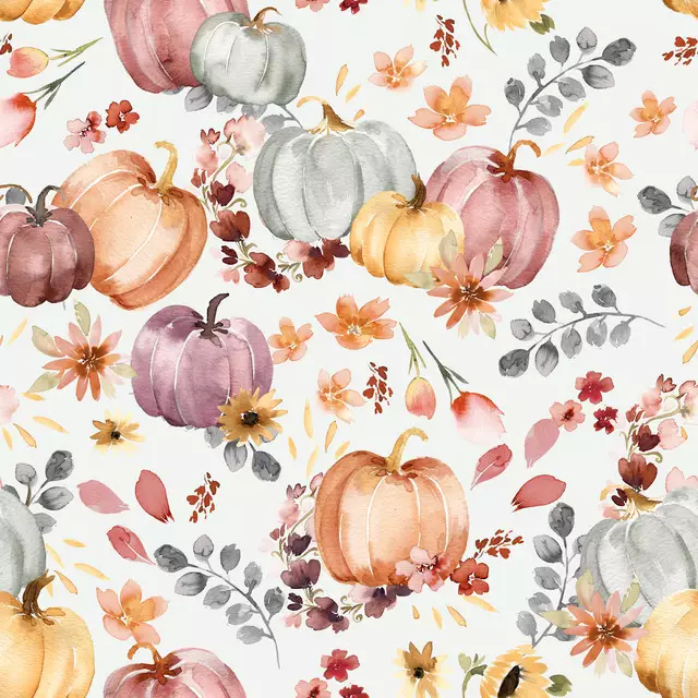 Tischläufer Kürbis Blumen Herbst
