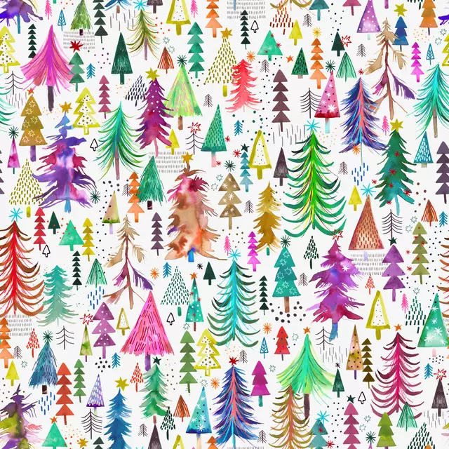 Tischdecke Colorful Christmas Trees