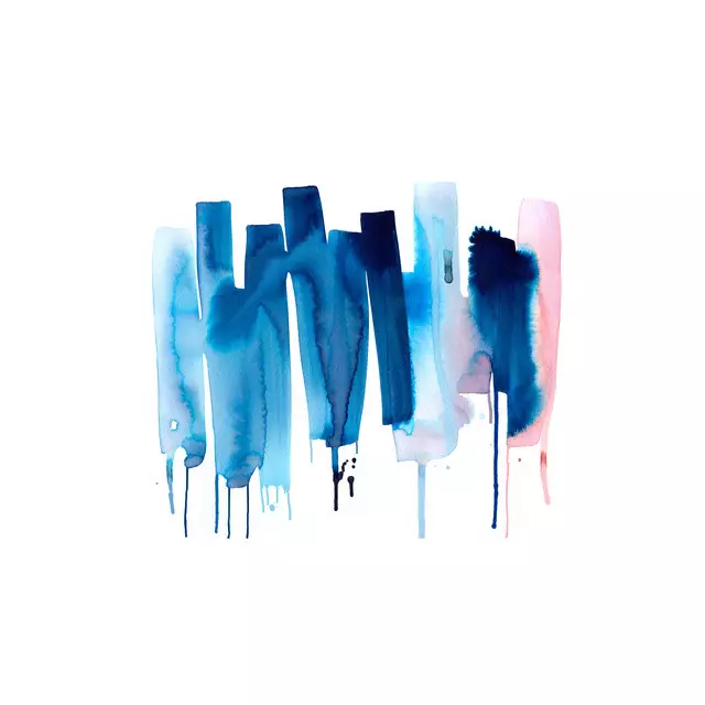 Tischläufer Nordic Watercolor Stripes Blue