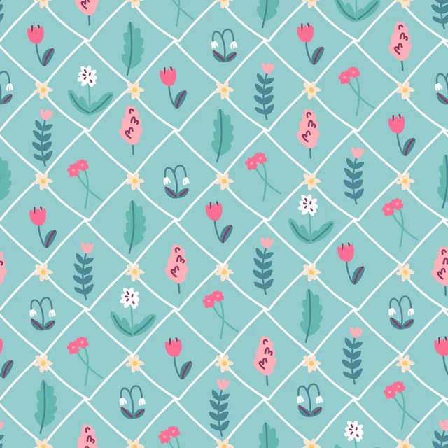 Dekovorhang Floral & Geometric