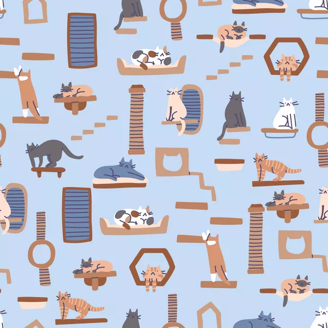 Kissen Cats in Shelves