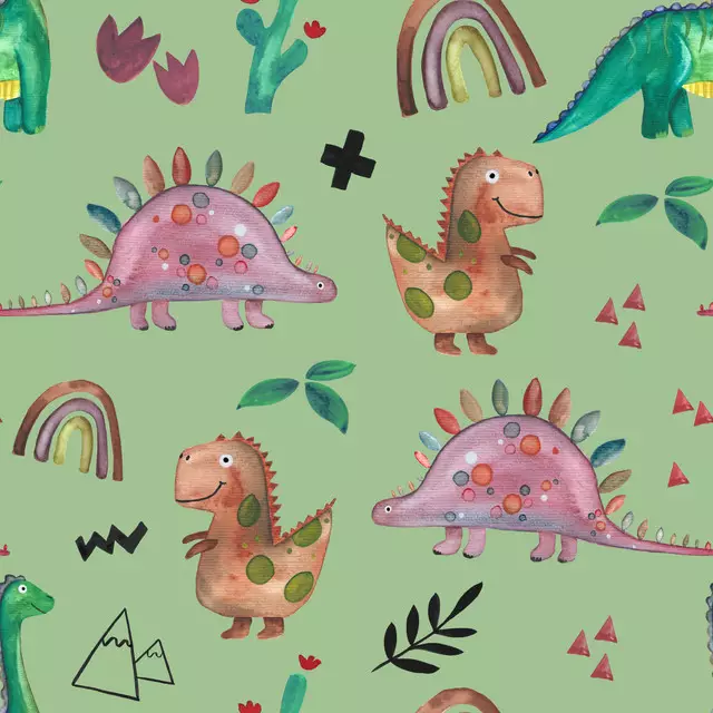 Kissen Dinowelt grün