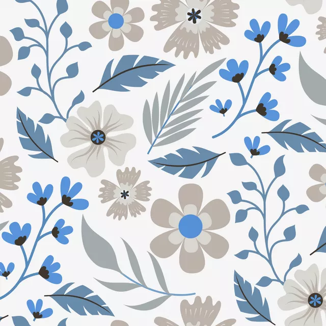 Scandi Flowers blue