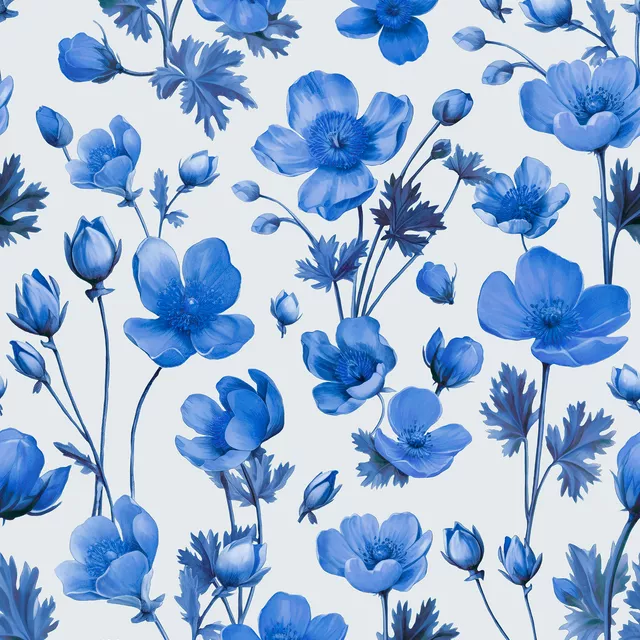Streublümchen Muster Blau