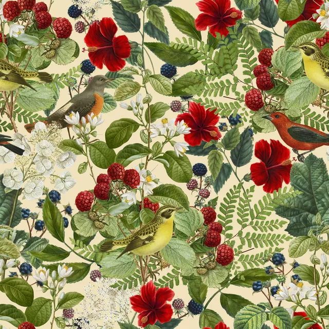 Kissen Birds And Berries III
