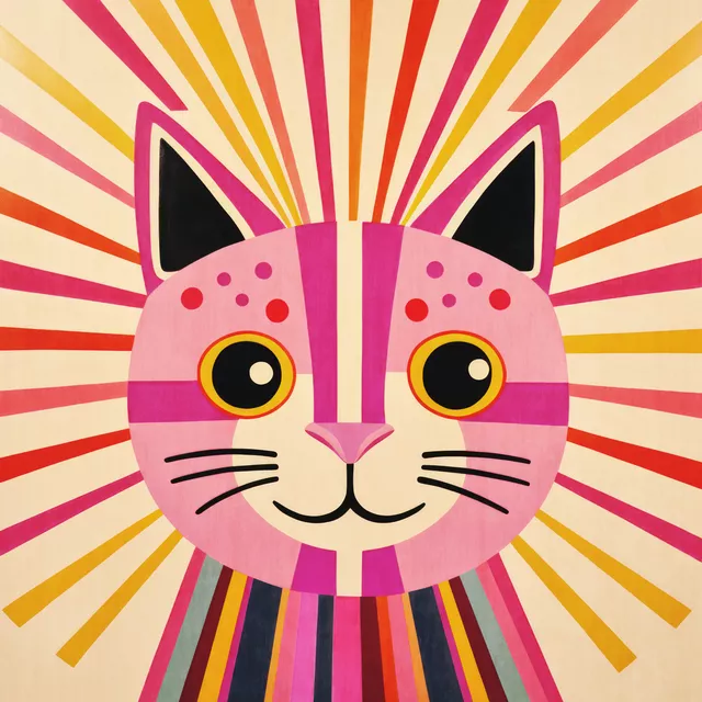 Geschirrtücher Cute Cat Pink