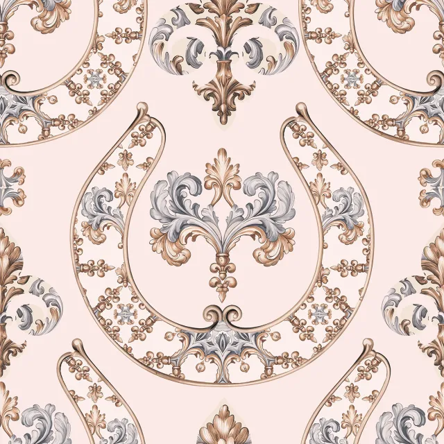 Kissen Hufeisen Ornament Rosa Grau