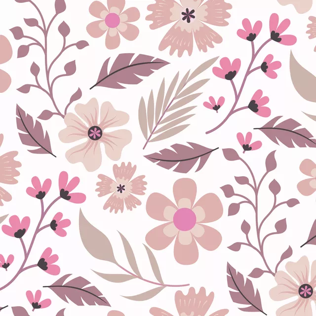 Scandi Flowers pink beige