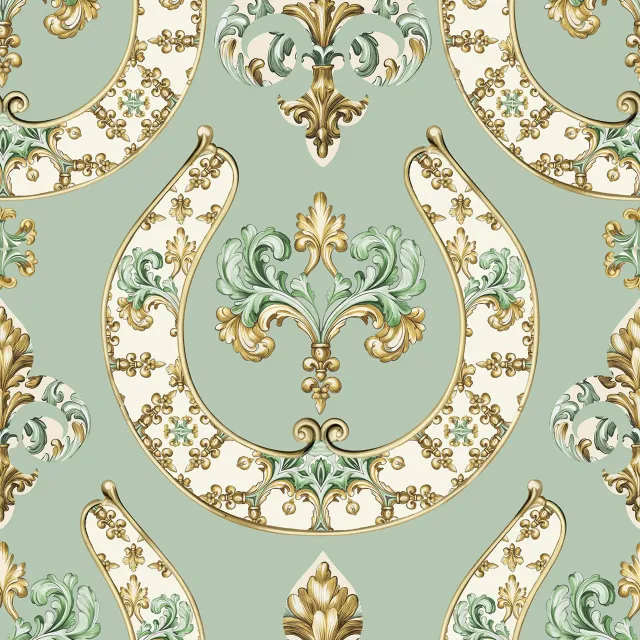 Sitzkissen Hufeisen Ornament Grüne Beige
