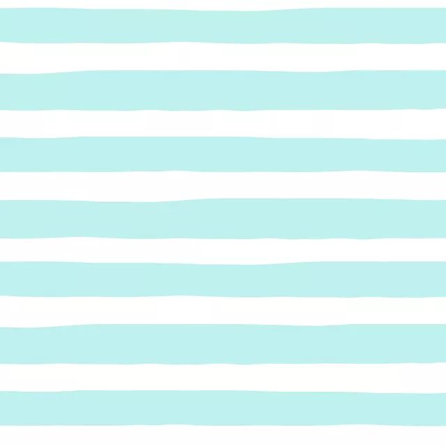 Dekovorhang Horizontal Stripes Teal White