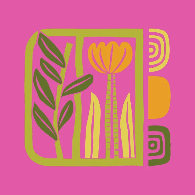 Kissen Minimalist  Retro Tulip Pink