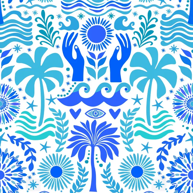 Tischläufer Boho Beach Teal Blue