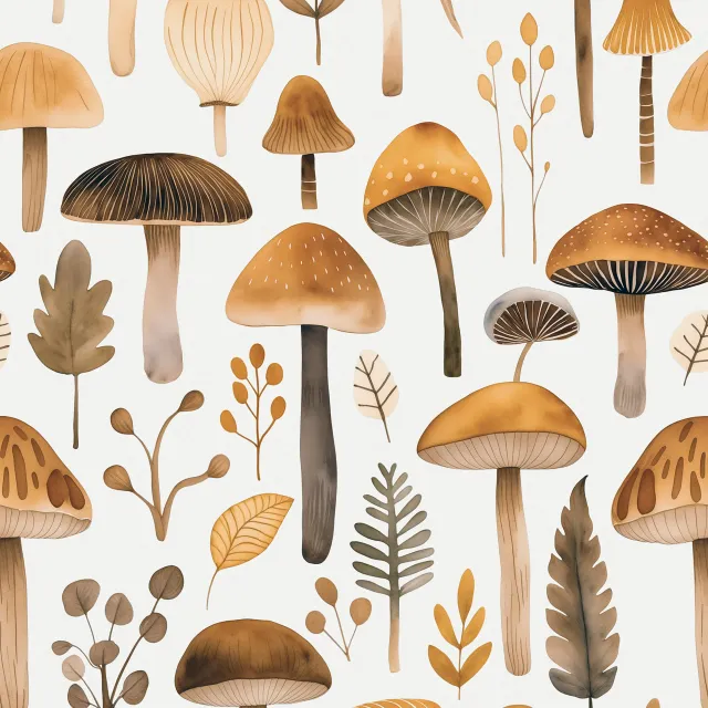 Kissen Mushroom Woodland Brown