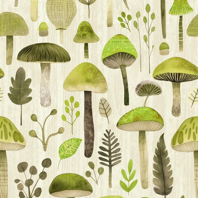 Kissen Mushroom Woodland Green