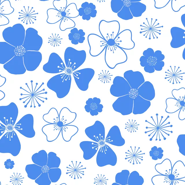 Tischläufer Blumenmuster Blau