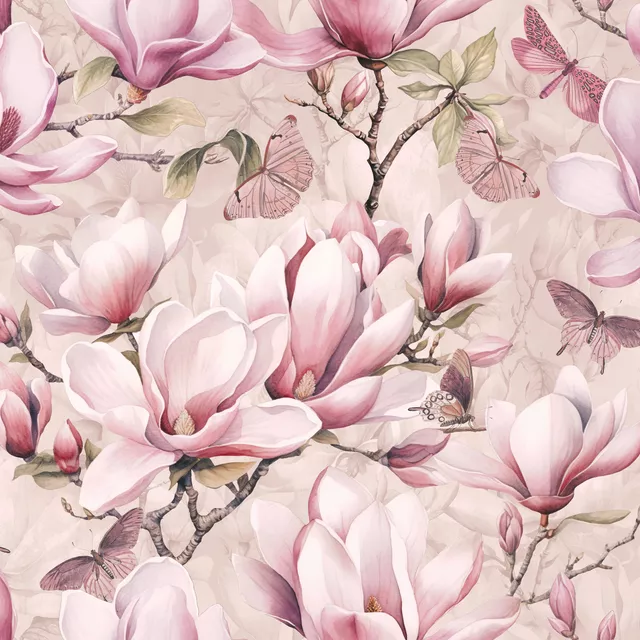 Magnolia And Butterfly Pink