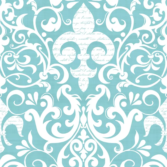 Kissen Fleur De Lis Damask Script II