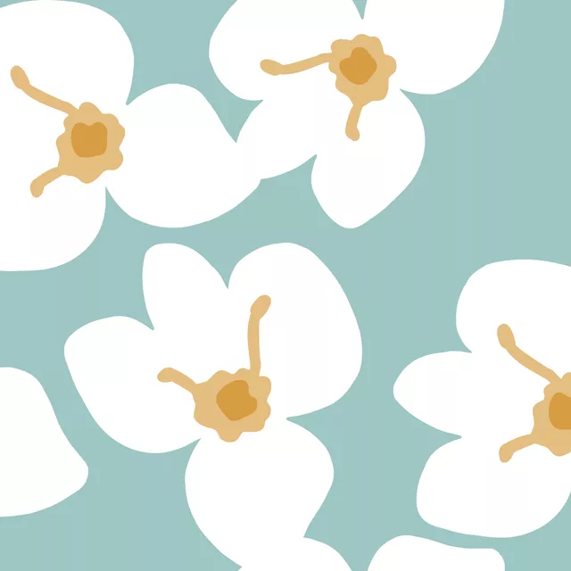 Bettwäsche Große Blumenmuster – Türkis
