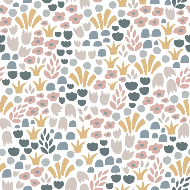 Kissen Nordic Pastel Floral Weiß