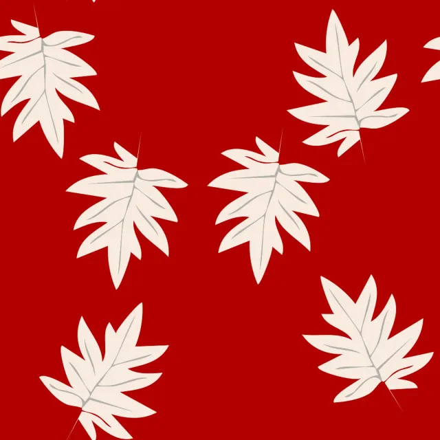 Kissen kleine rote Blätter