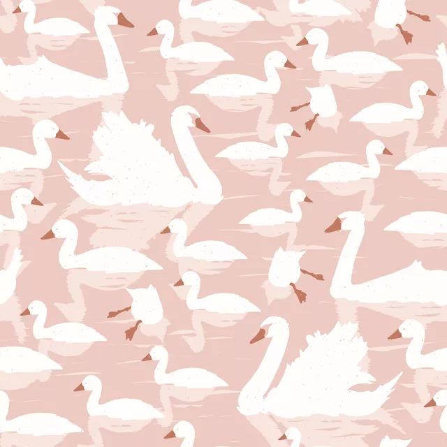 Dekovorhang Swan Lake in rose