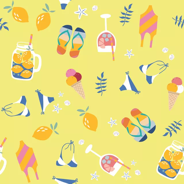 SUMMER VIBES Muster - zitrone