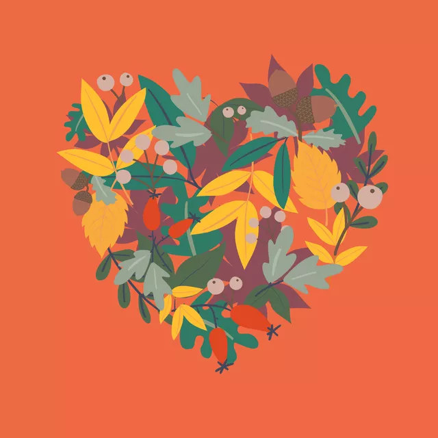 Kissen Herbstzauber Blätterherz
