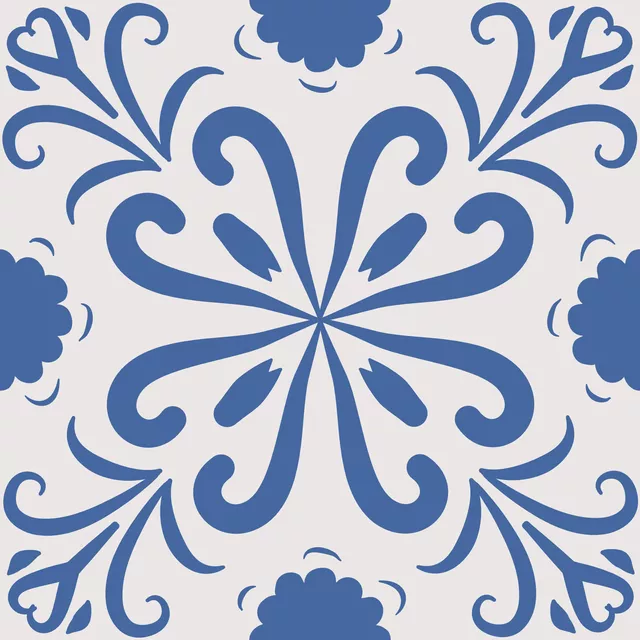 Bodenkissen Blockprint Indigo Muster 3
