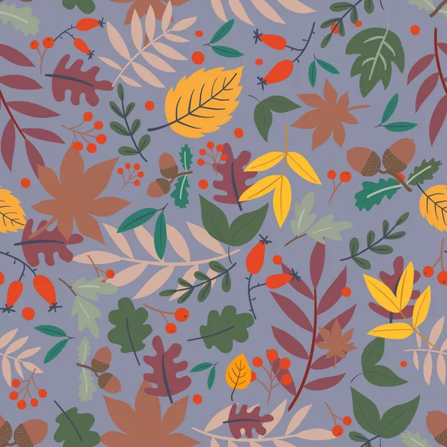 Tischläufer Herbstzauber Blätter - bleu