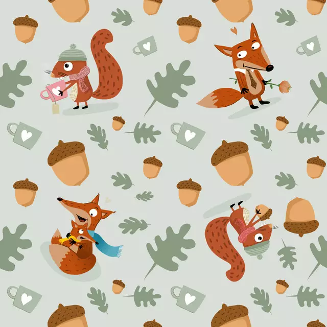 Kissen Fuchs und Eichhörnchen