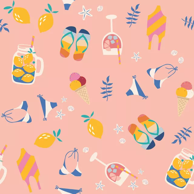 Tischdecke SUMMER VIBES Muster - rose