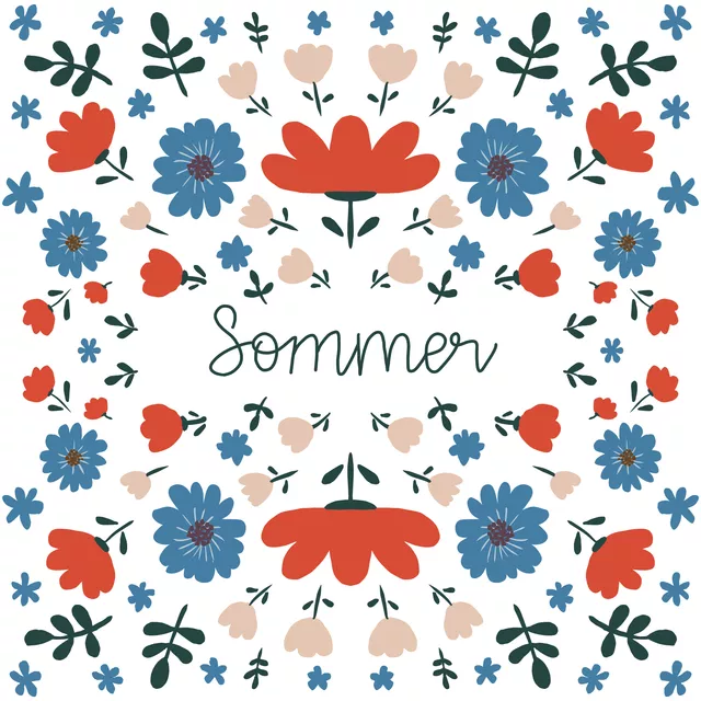Kissen Sommerblumen Bullerbü - weiß