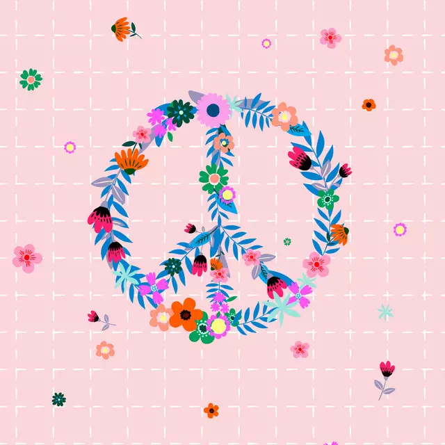 Tischläufer peace flowers