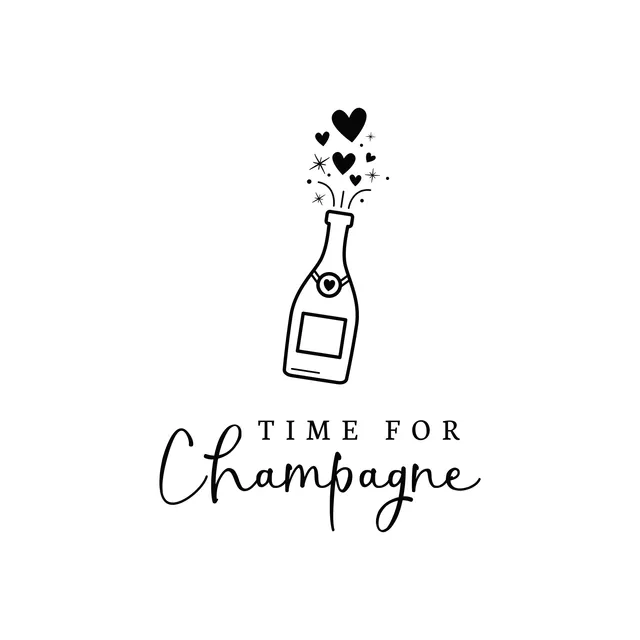Servietten Time for Champagne schwarz