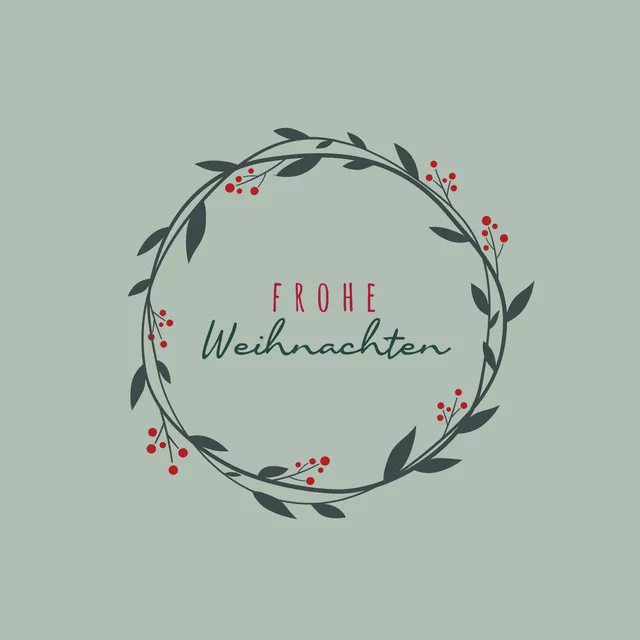 Tischset Frohe Weihnachten Kranz grün