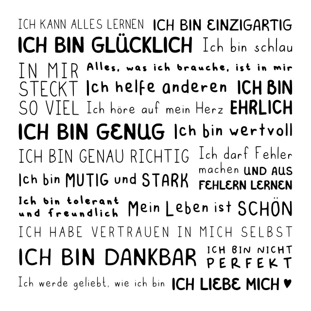 Tischdecke Ich liebe mich  - Affirmation