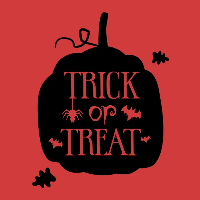 Kissen Trick or Treat rot schwarz