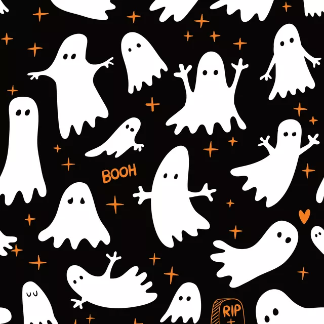 Dekovorhang Halloween Gespenster Muster